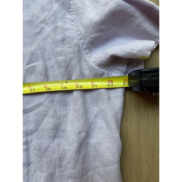 J. Jill Women's Large 100%  Linen Short Sleeve Button Down Shirt Lavender Purple - Picture 8 of 8
